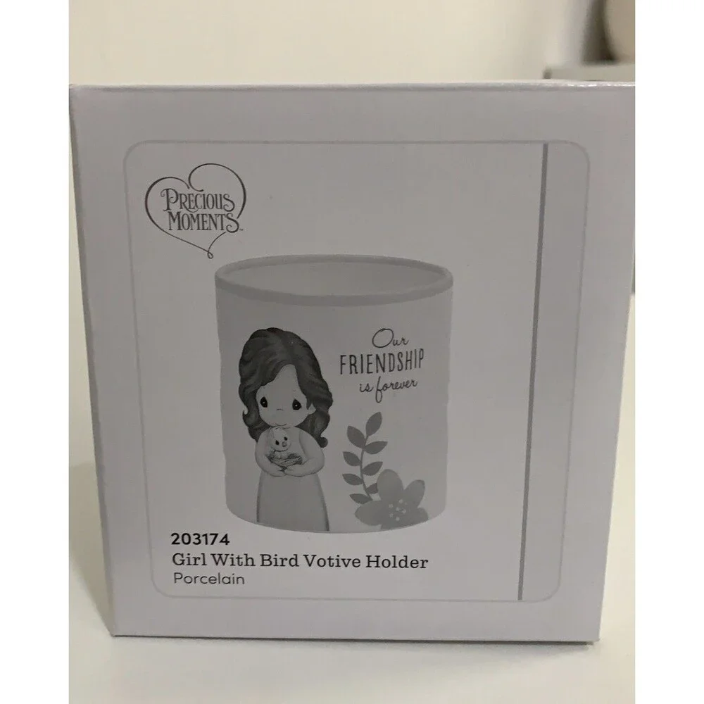 2020 Precious Moments Votive Holder Girl With Bird Friendship Is Forever 203174